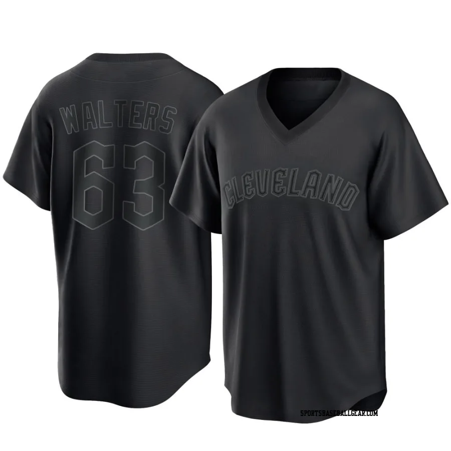 Andrew Walters Men's Cleveland Guardians Black Replica Pitch Fashion Jersey