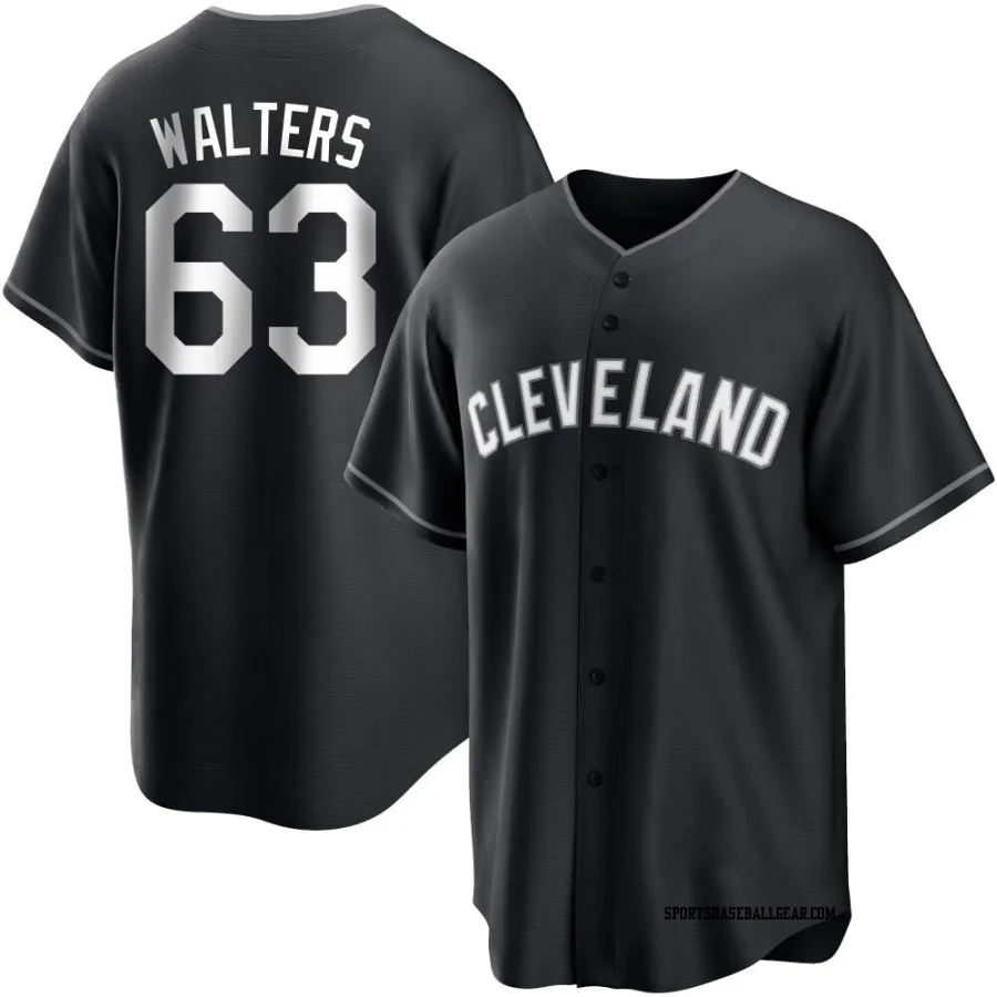 Andrew Walters Men's Cleveland Guardians Black/White Replica Jersey