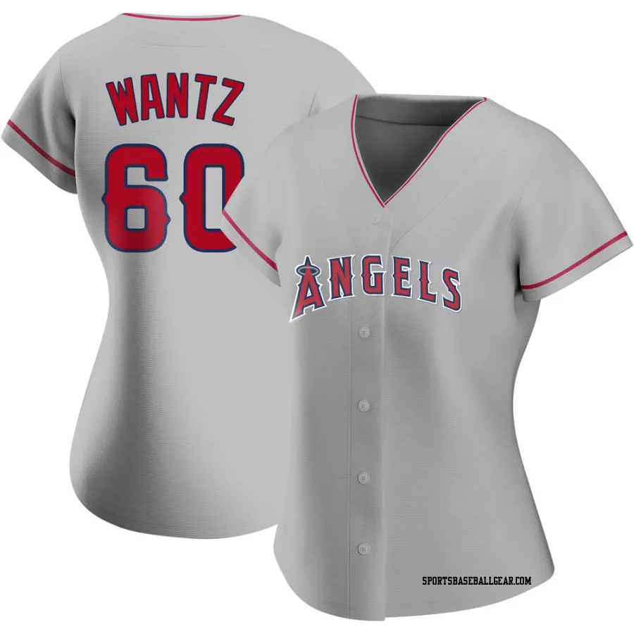 Andrew Wantz Women's Los Angeles Angels Authentic Silver Road Jersey