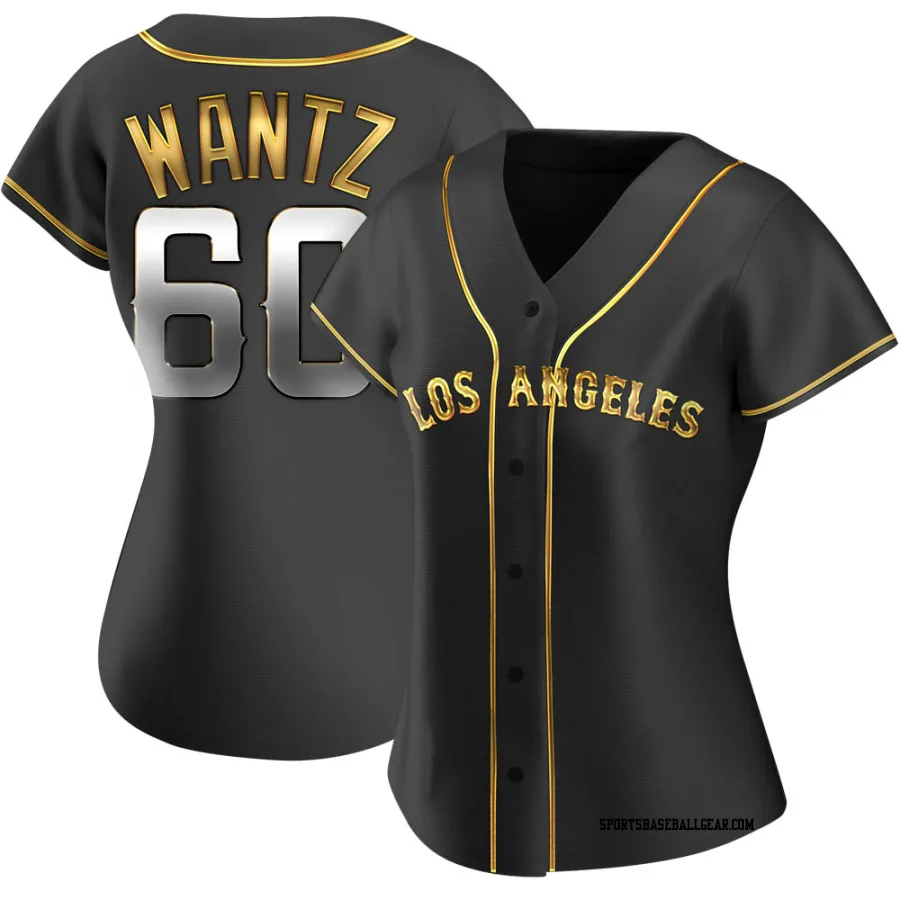 Andrew Wantz Women's Los Angeles Angels Black Golden Replica Alternate Jersey