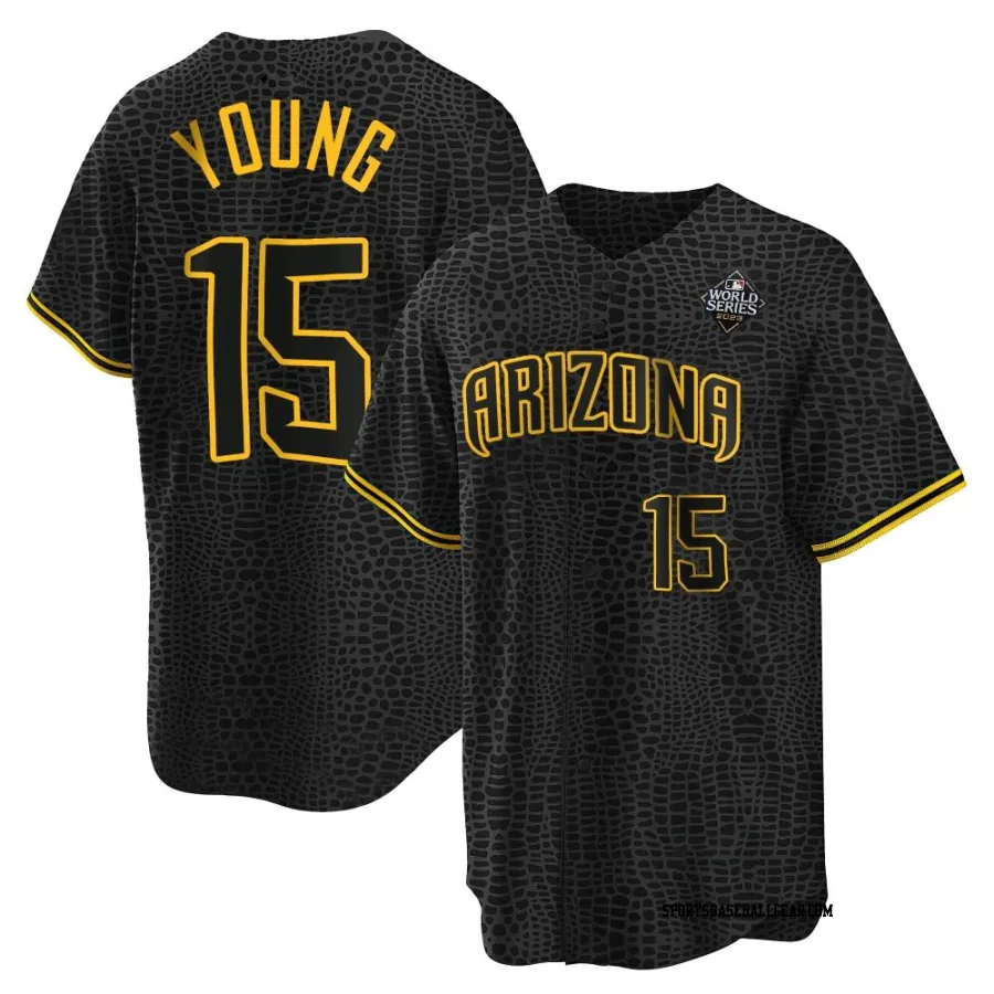 Andrew Young Men's Arizona Diamondbacks Black Replica Snake Skin City 2023 World Series Jersey