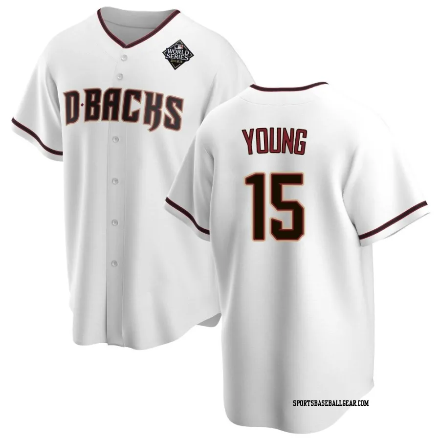 Andrew Young Men's Arizona Diamondbacks White Replica Home 2023 World Series Jersey