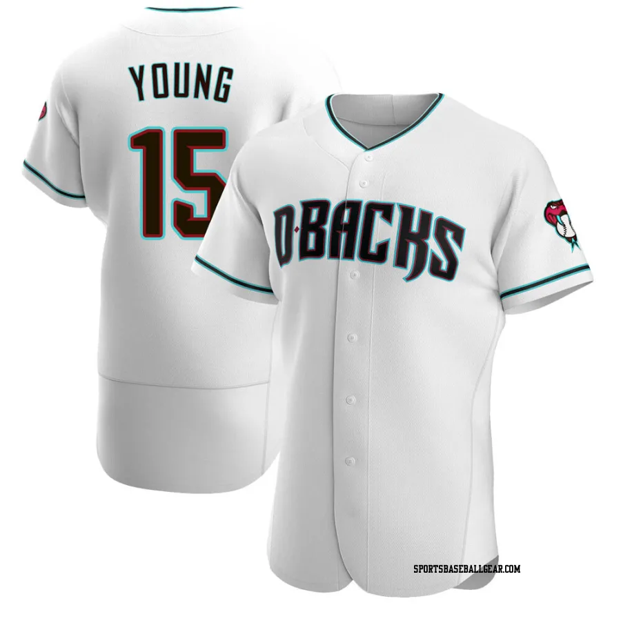 Andrew Young Men's Arizona Diamondbacks White/Teal Authentic Alternate Jersey