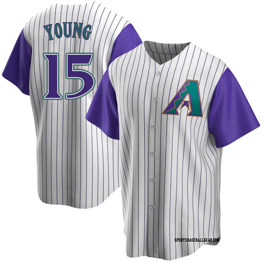 Andrew Young Youth Arizona Diamondbacks Cream/Purple Replica Alternate Cooperstown Collection Jersey