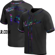 Andruw Monasterio Men's Milwaukee Brewers Black Holographic Replica Alternate Jersey