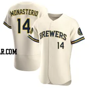 Andruw Monasterio Men's Milwaukee Brewers Cream Authentic Home Jersey