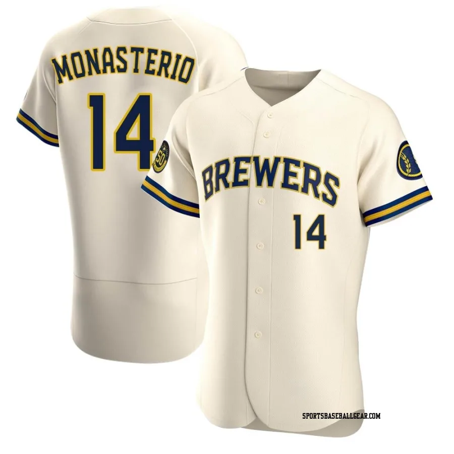 Andruw Monasterio Men's Milwaukee Brewers Cream Authentic Home Jersey