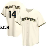 Andruw Monasterio Men's Milwaukee Brewers Cream Replica Home Jersey