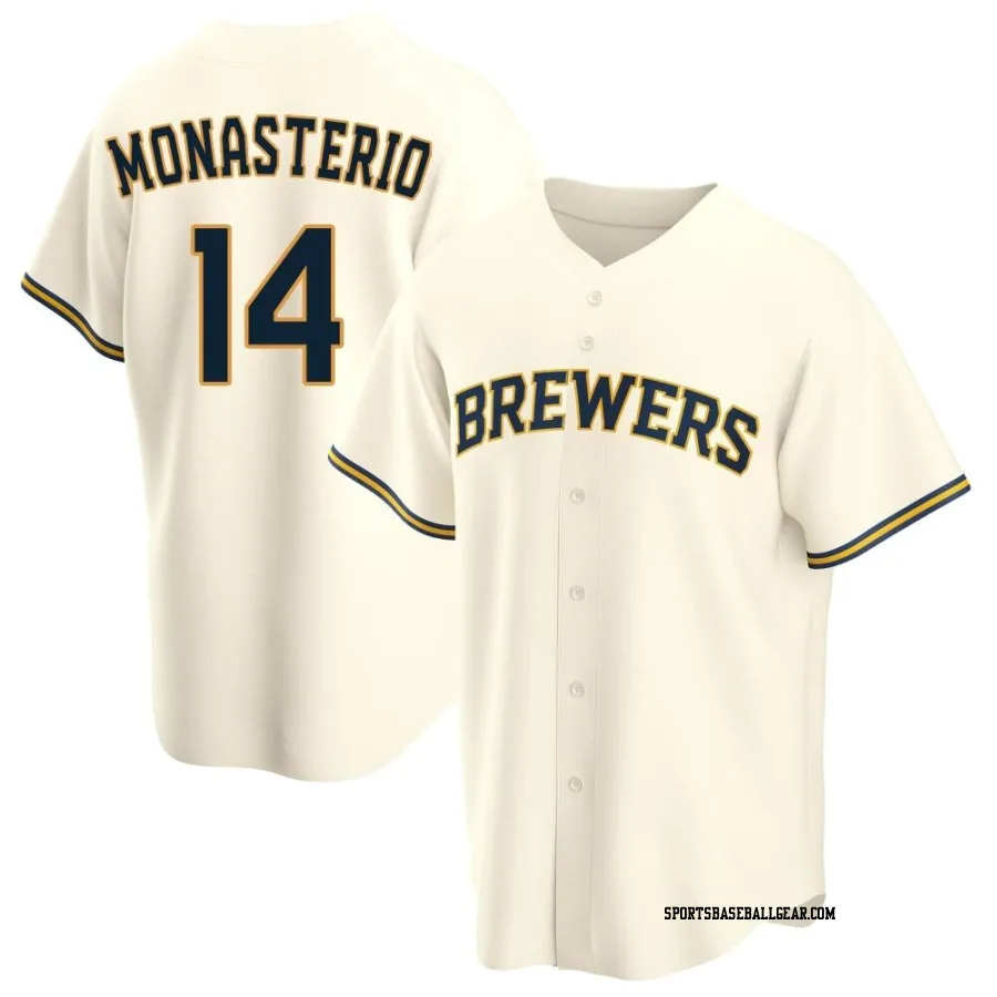 Andruw Monasterio Men's Milwaukee Brewers Cream Replica Home Jersey