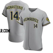 Andruw Monasterio Men's Milwaukee Brewers Gray Authentic Road Jersey