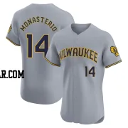 Andruw Monasterio Men's Milwaukee Brewers Gray Elite Road Jersey