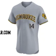 Andruw Monasterio Men's Milwaukee Brewers Gray Elite Road Jersey