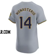 Andruw Monasterio Men's Milwaukee Brewers Gray Elite Road Jersey