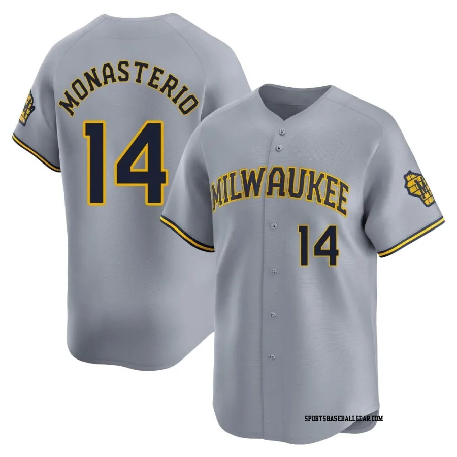 Andruw Monasterio Men's Milwaukee Brewers Gray Limited Away Jersey