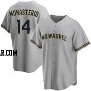 Andruw Monasterio Men's Milwaukee Brewers Gray Replica Road Jersey