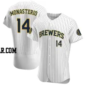 Andruw Monasterio Men's Milwaukee Brewers White Authentic Alternate Jersey