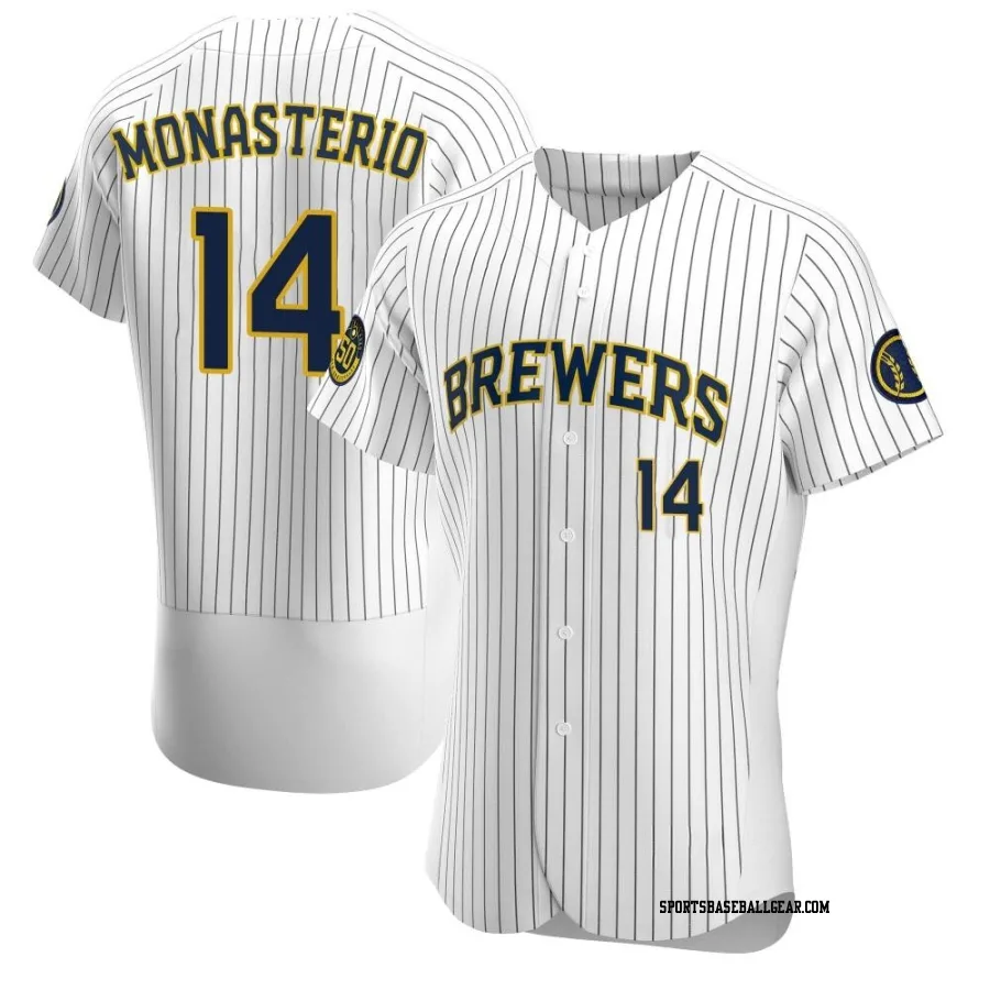 Andruw Monasterio Men's Milwaukee Brewers White Authentic Alternate Jersey