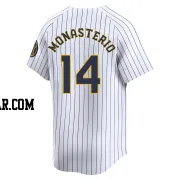 Andruw Monasterio Men's Milwaukee Brewers White Limited Alternate Jersey