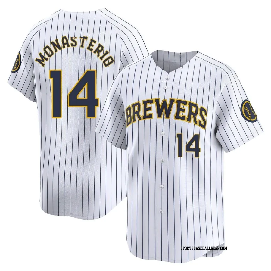 Andruw Monasterio Men's Milwaukee Brewers White Limited Alternate Jersey