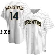 Andruw Monasterio Men's Milwaukee Brewers White Replica Home Jersey