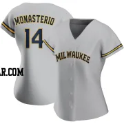 Andruw Monasterio Women's Milwaukee Brewers Gray Authentic Road Jersey