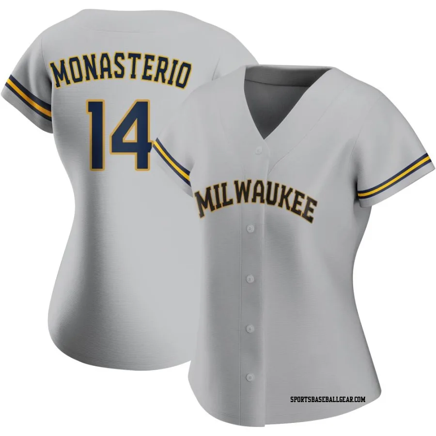 Andruw Monasterio Women's Milwaukee Brewers Gray Replica Road Jersey