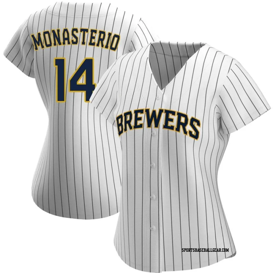 Andruw Monasterio Women's Milwaukee Brewers White/Navy Authentic Alternate Jersey