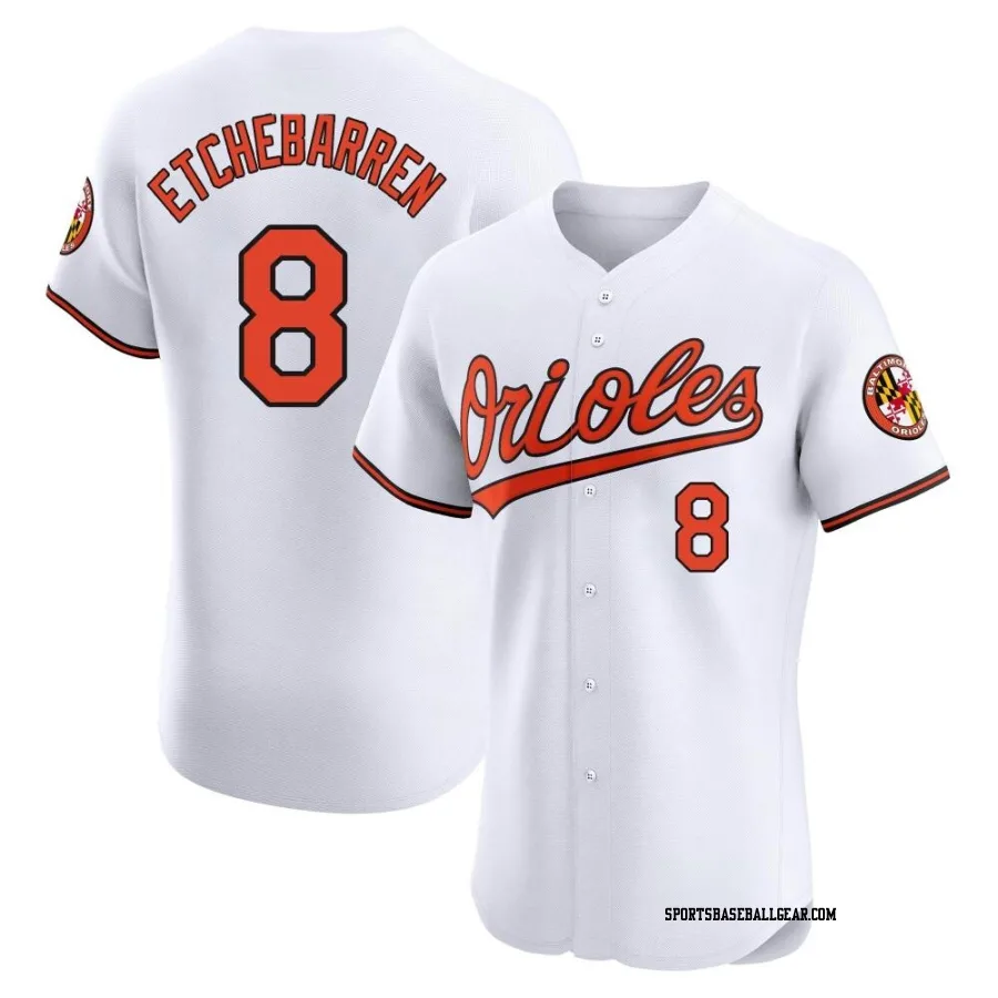 Andy Etchebarren Men's Baltimore Orioles White Elite Home Jersey