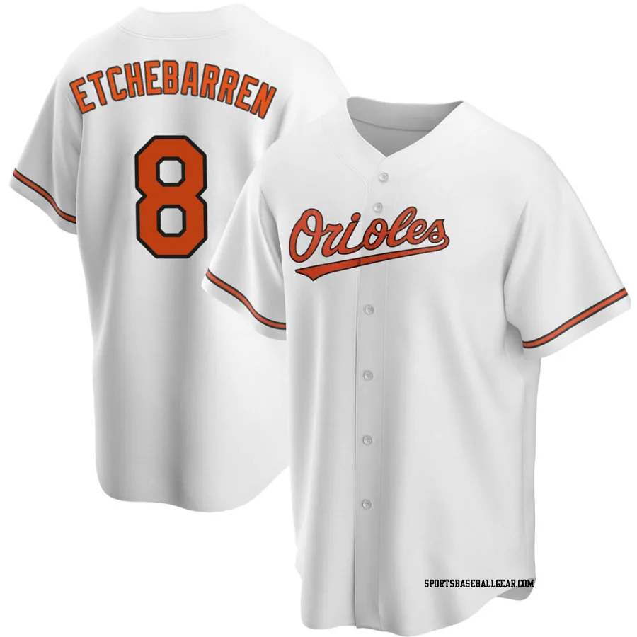 Andy Etchebarren Men's Baltimore Orioles White Replica Home Jersey