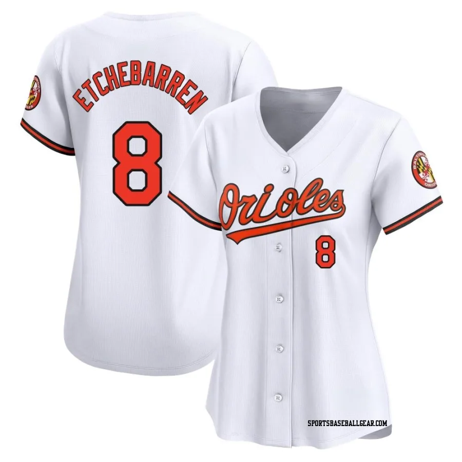 Andy Etchebarren Women's Baltimore Orioles White Limited Home Jersey