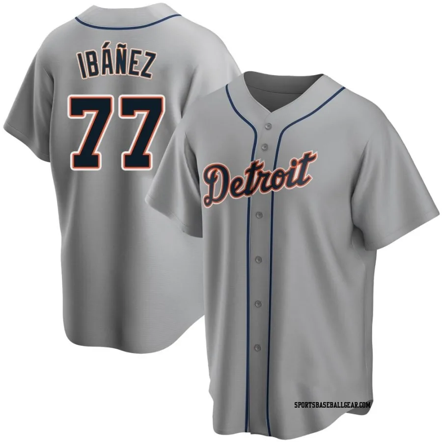 Andy Ibanez Men's Detroit Tigers Gray Replica Road Jersey