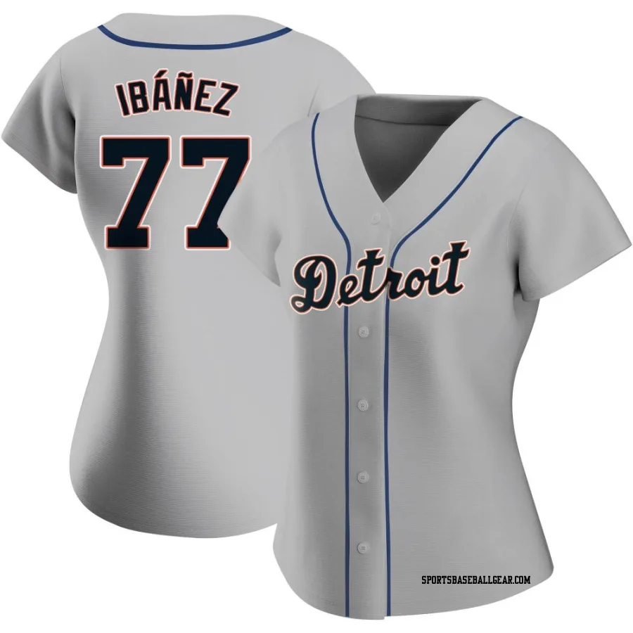 Andy Ibanez Women's Detroit Tigers Gray Replica Road Jersey