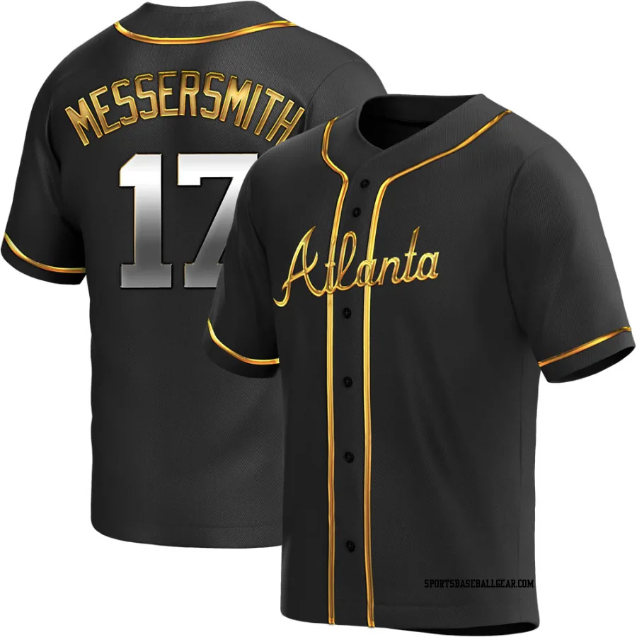 Andy Messersmith Men's Atlanta Braves Black Golden Replica Alternate Jersey