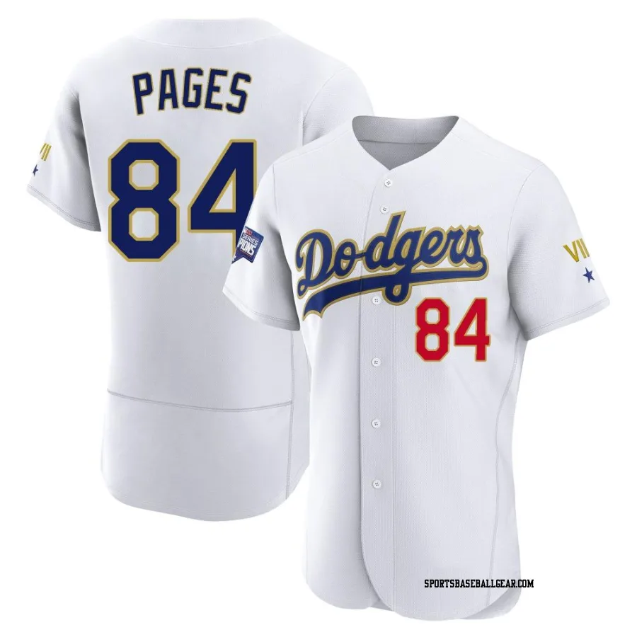 Andy Pages Men's Los Angeles Dodgers White/Gold Authentic 2021 Gold Program Player Jersey