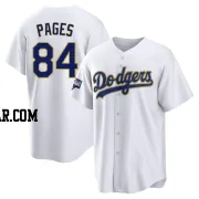 Andy Pages Men's Los Angeles Dodgers White/Gold Replica 2021 Gold Program Player Jersey