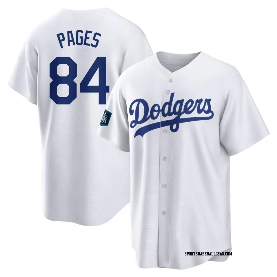 Andy Pages Youth Los Angeles Dodgers White Replica 2024 World Tour Seoul Series Home Jersey