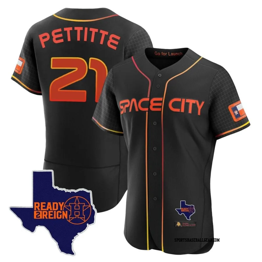 Andy Pettitte Men's Houston Astros Black Authentic 2023 Space City Ready 2 Reign Flex Base Jersey