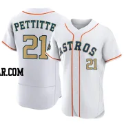 Andy Pettitte Men's Houston Astros Gold Authentic White 2023 Collection Jersey