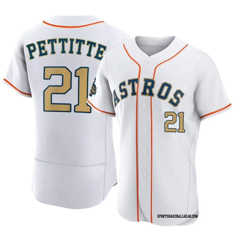 Andy Pettitte Men's Houston Astros Gold Authentic White 2023 Collection Jersey