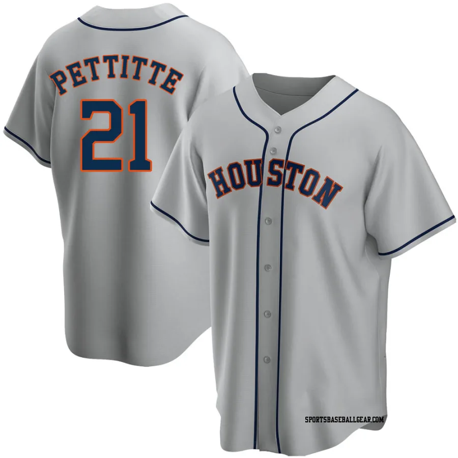 Andy Pettitte Men's Houston Astros Gray Replica Road Jersey