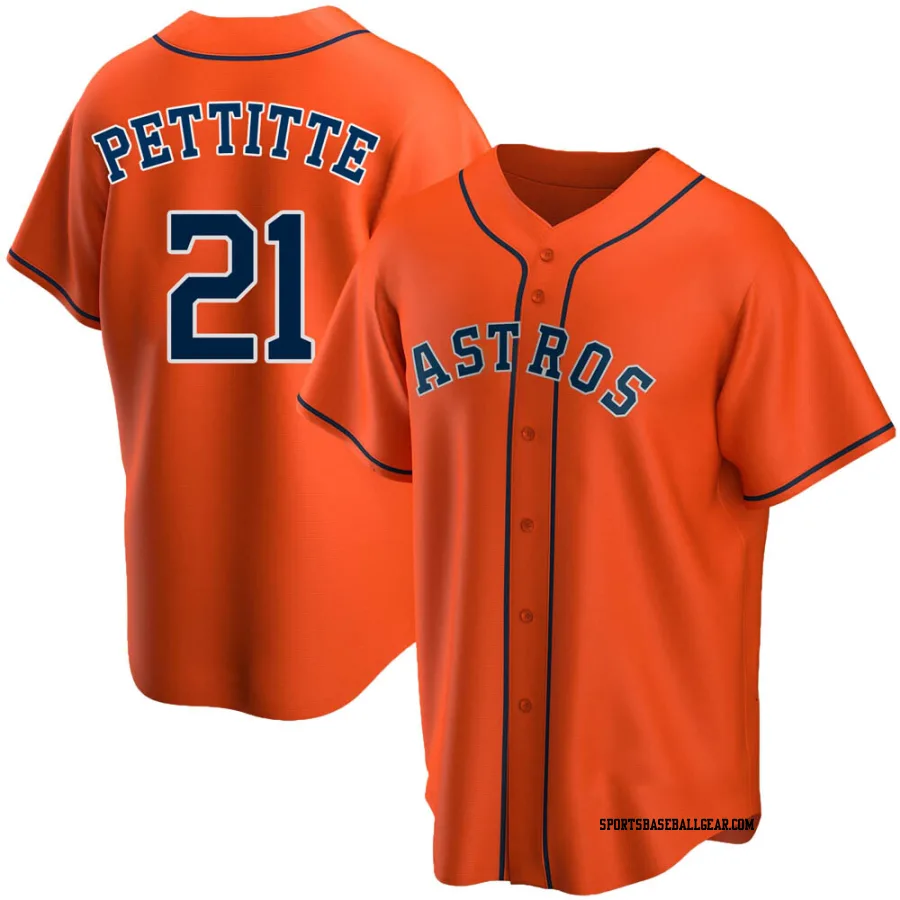 Andy Pettitte Men's Houston Astros Orange Replica Alternate Jersey