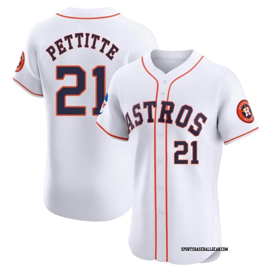 Andy Pettitte Men's Houston Astros White Elite Home Patch Jersey