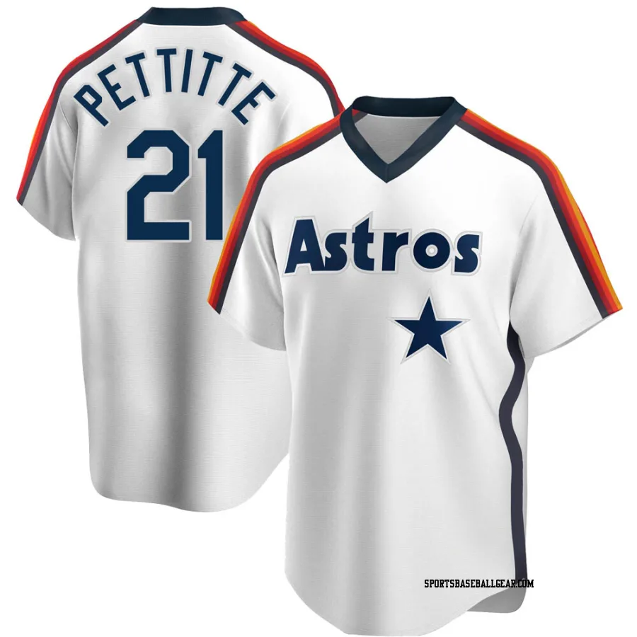 Andy Pettitte Men's Houston Astros White Replica Home Cooperstown Collection Team Jersey