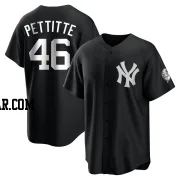 Andy Pettitte Men's New York Yankees Black/White Replica Jersey