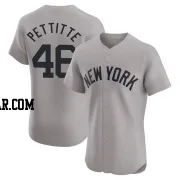 Andy Pettitte Men's New York Yankees Gray Elite Road Jersey