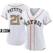 Andy Pettitte Women's Houston Astros Gold Authentic White 2023 Collection Jersey