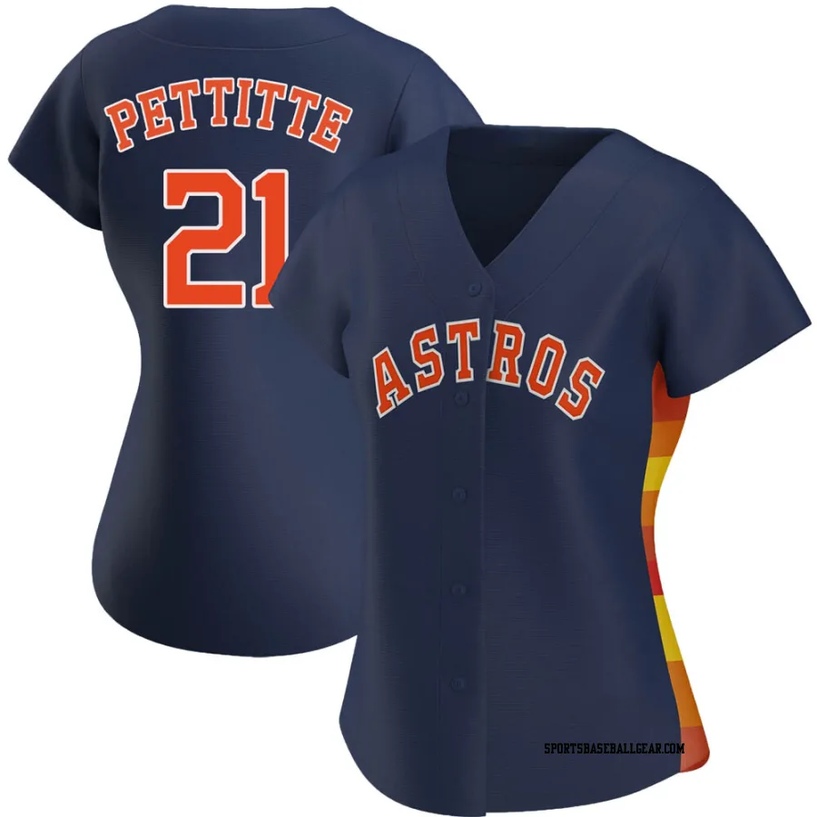 Andy Pettitte Women's Houston Astros Navy Authentic Alternate Jersey