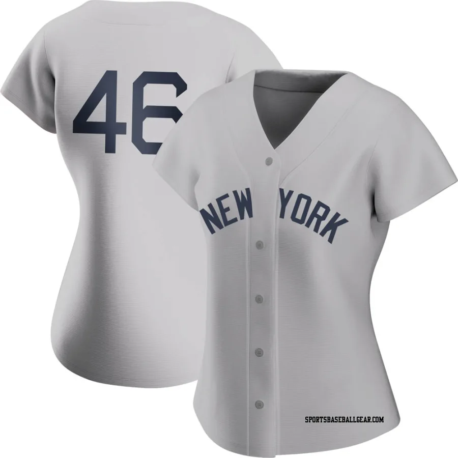 Andy Pettitte Women's New York Yankees Gray Authentic 2021 Field of Dreams Jersey