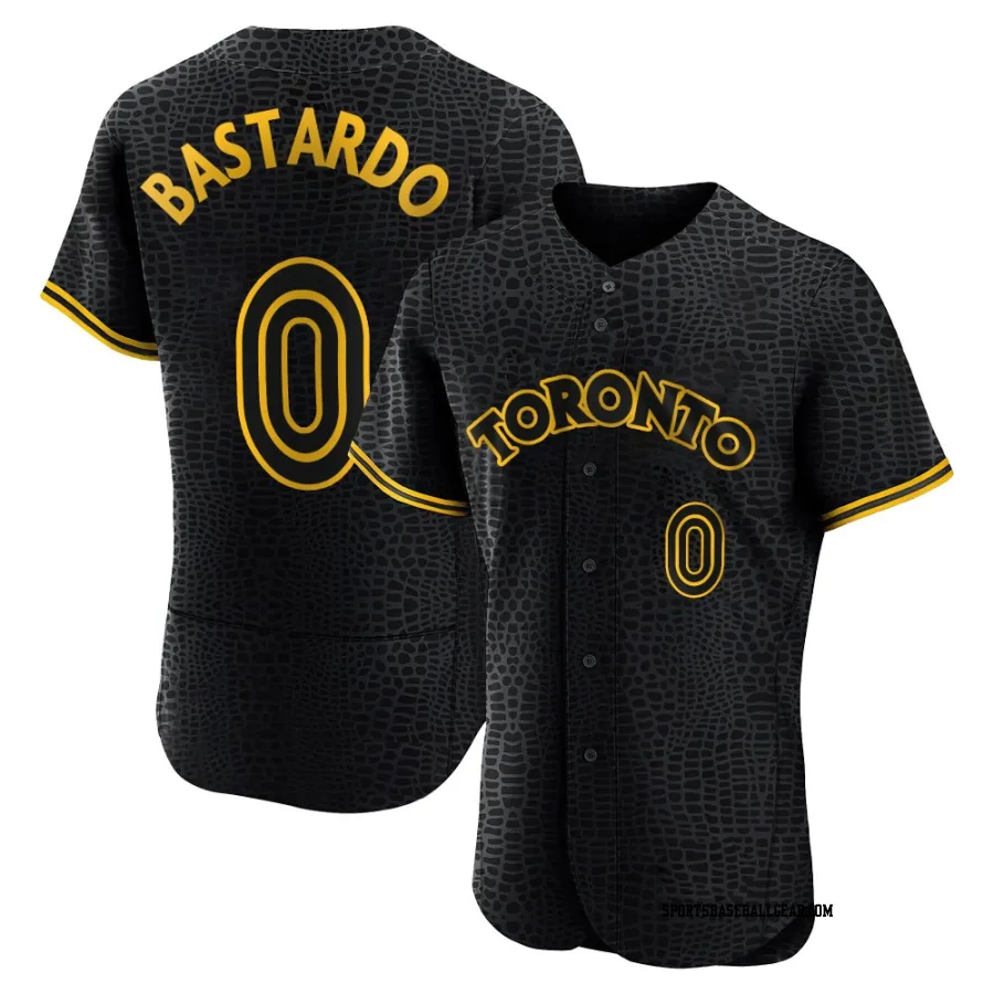 Angel Bastardo Men's Toronto Blue Jays Black Authentic Snake Skin City Jersey