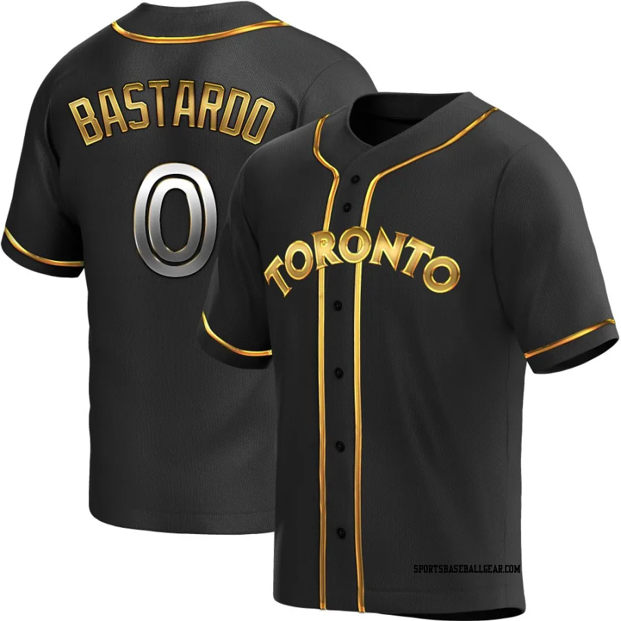 Angel Bastardo Men's Toronto Blue Jays Black Golden Replica Alternate Jersey